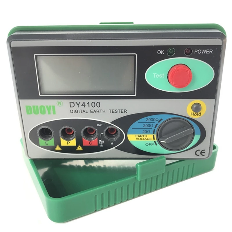 

DY4100 Digital Earth Ground Resistance Meter Tester 0-2000Ω Megohmmeter Multimeter with Higher Accuracy