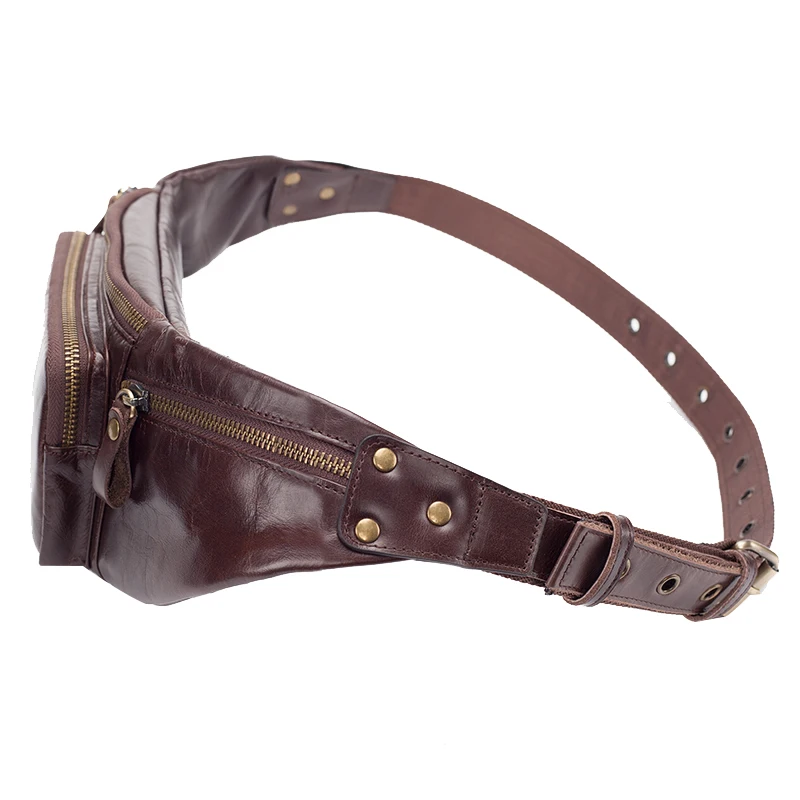

Men's belt bag Fashionable Retro Men's Belt Bag Leather Multifunctional Shoulder Messenger Bag Chest Bag