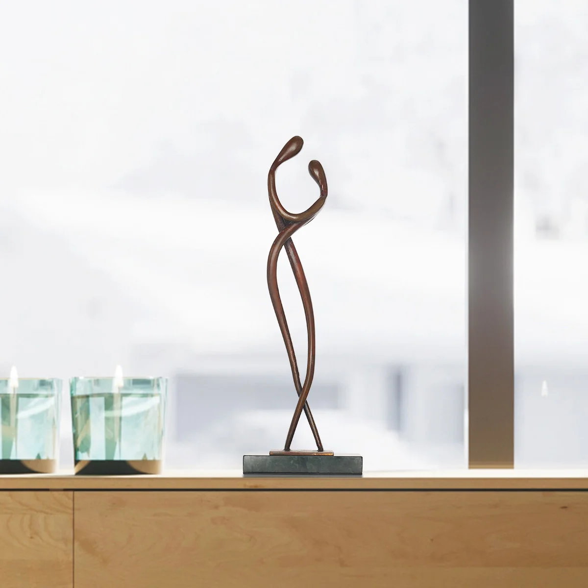 Tooarts художественный Декор Абстрактная латунная скульптура объятия пары