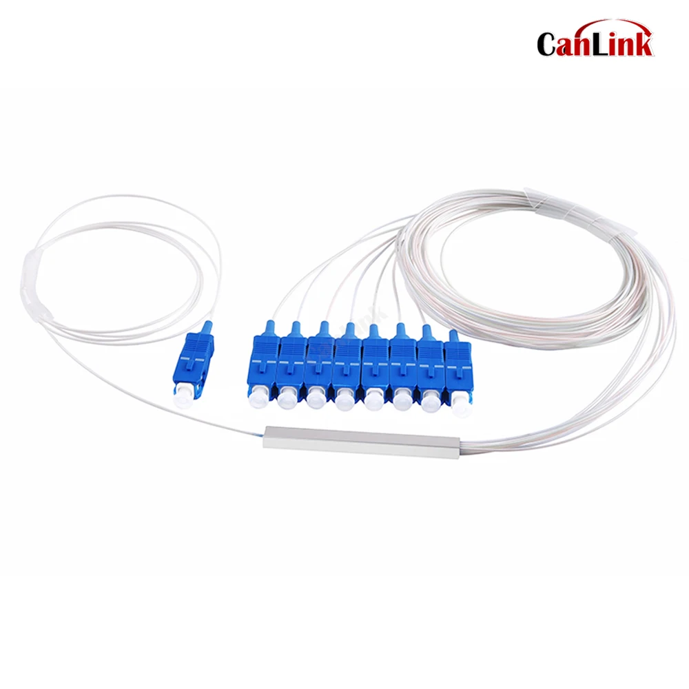 

Steel 0.9mm 1x8 SC/UPC Differential Mini Blockless Optic Fiber PLC Splitter Planar Lightwave Circuit Connector 5/10/20/30Pcs Lot
