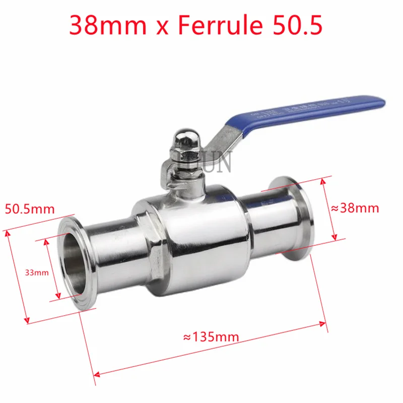 Гигиенический шаровой клапан из нержавеющей стали 1/2 дюйма 1-3/4 1-1/4 1-1/2 2 304 тройной