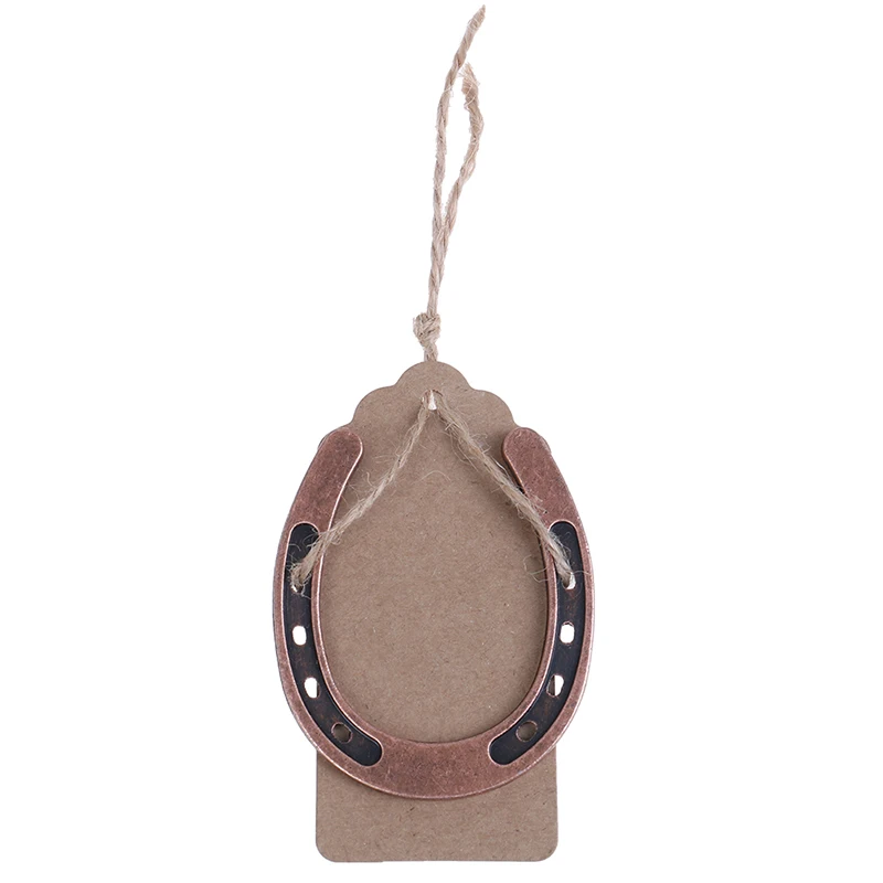 

Metal Horseshoe Wedding Gifts Souvenirs Table Centerpieces Kraft Paper Tag