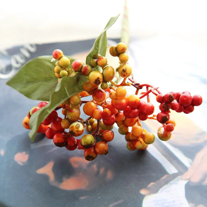 22 см декоративная Мини Рождественская матовая искусственная ягода яркая красная