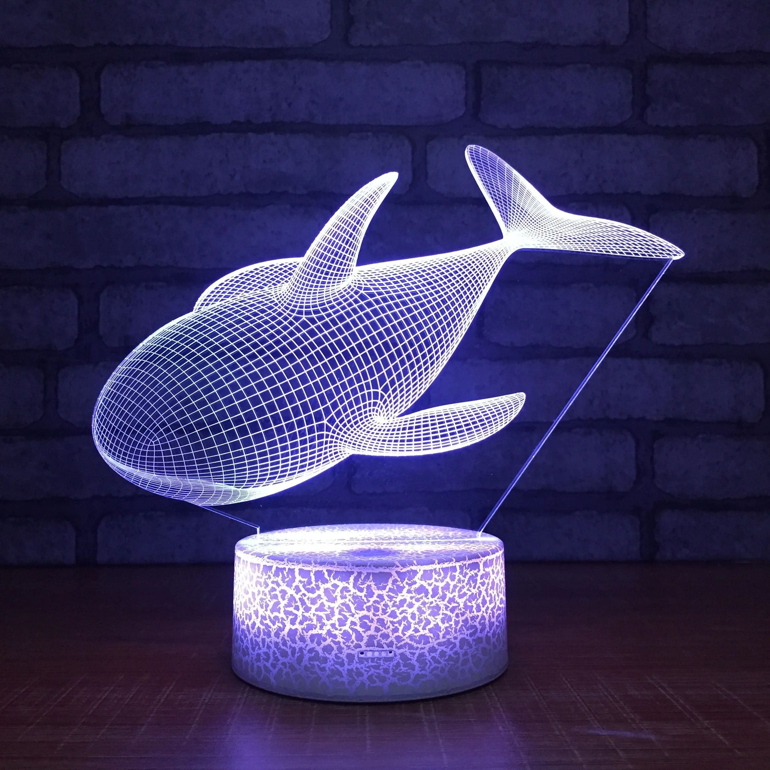 

3D Illusion LED Night Light illusion 7 Color Whale Animal USB Table Desk Lamp Touch Remote Control Creative Gift for Kids