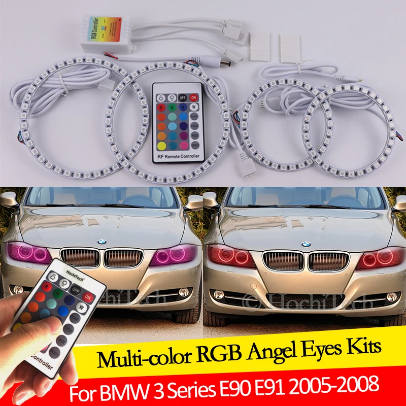 Для BMW 3 серии E90 E91 2005 2006 2007 2008 ксеноновые фары 16 видов цветов RGB Ангельские глазки