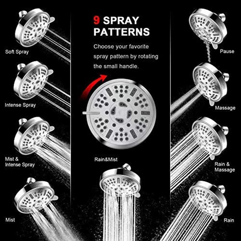 high pressure fixed shower head upgraded 9 functions adjustable bathroom showerhead multi functional wall mount fixed shower hea free global shipping