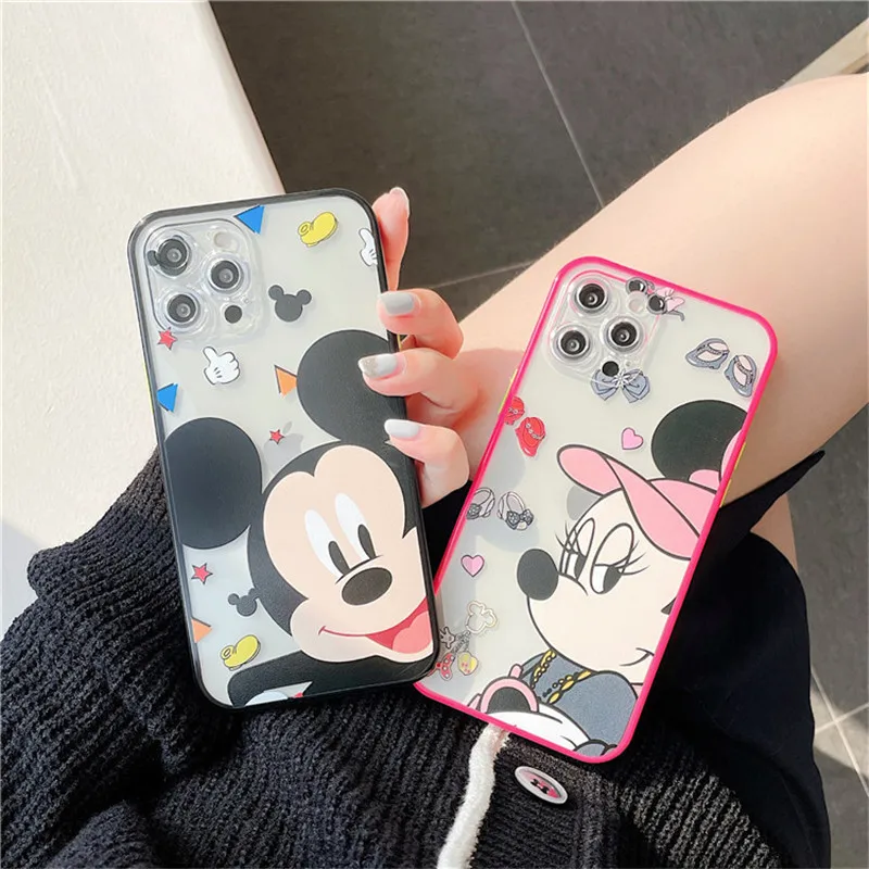 

Милый мультяшный чехол DISNEY, мягкий чехол с Микки и Минни для iPhone 13 promax, защитные чехлы с полным покрытием для iPhone 12, 11 Pro Max, XR, 7Plus