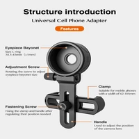 upgrade universal cell phone adapter bracket clip mount soft rubber material for binocular monocular spotting scope telescope