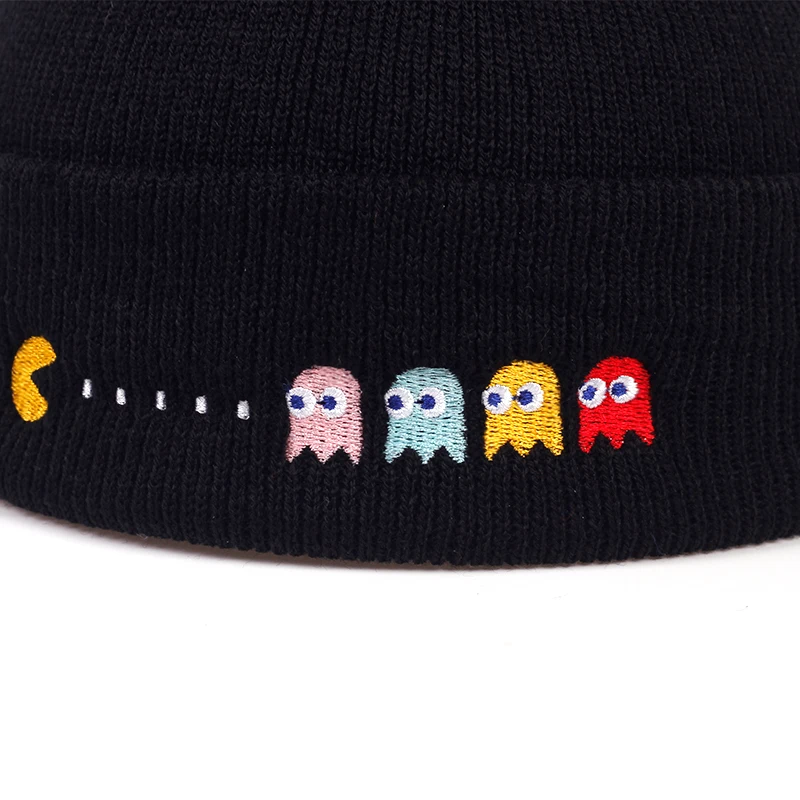 

Fashion carton Beanies hat personality Embroidery Warm Winter Unisex Knitted Hat Skullies Animation Ski Gorros Caps hip hop hats