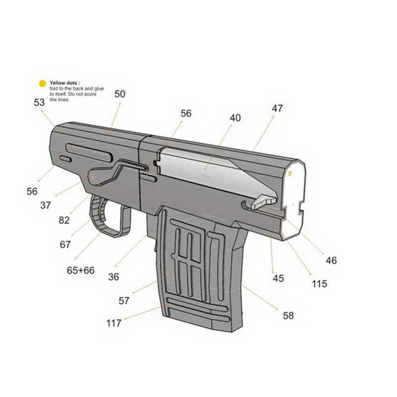 Набор бумажных моделей в масштабе 1:1 снайперская винтовка SVD 3D сделай сам
