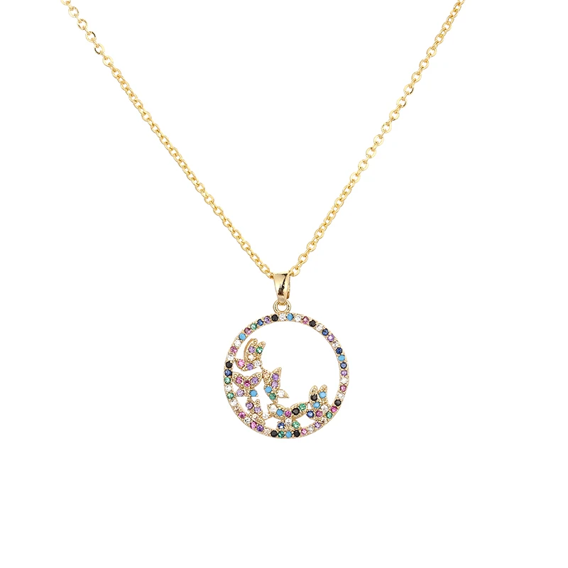 

new Rainbow Cz flowers Necklace Pendant Choker Colorful Copper snake chain Necklace Jewelry zircons Accessories gift for Women