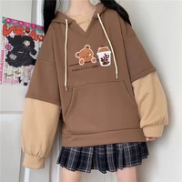 winter clothes kawaii fleece cute bear anime sweatshirt teen girls aesthetic long sleeve pullover harajuku fashion women hoodies