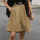 Шорты женские оверсайз с завышенной талией, повседневные свободные офисные штаны с карманами, элегантная вечервечерние одежда, лето