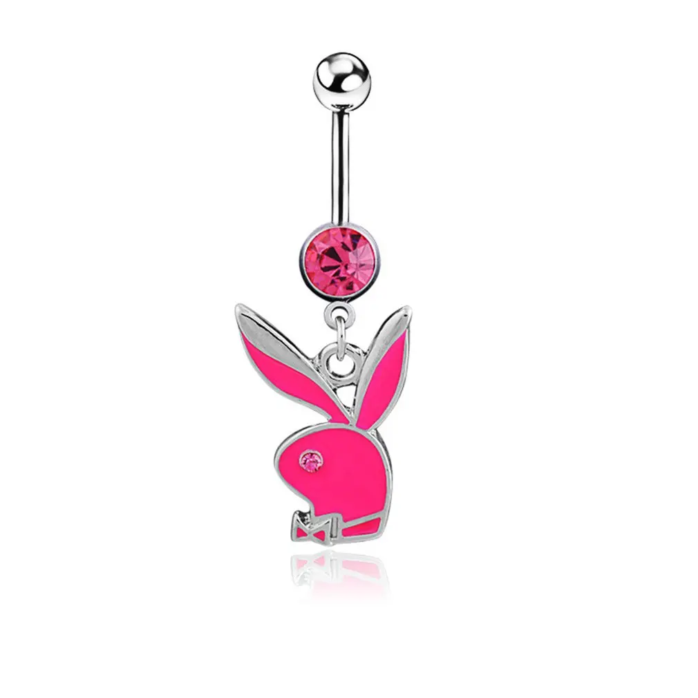 

Cute Rabbit Dangle Navel Rings Belly Button Rings Body Jewelry Creative Personalized Navel Piercing Rings 2019 Trendcy