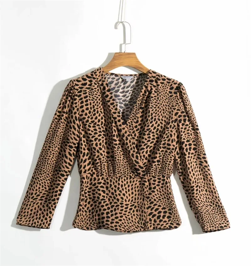 Женская блузка с V образным вырезом и рукавом три четверти|Блузки| |