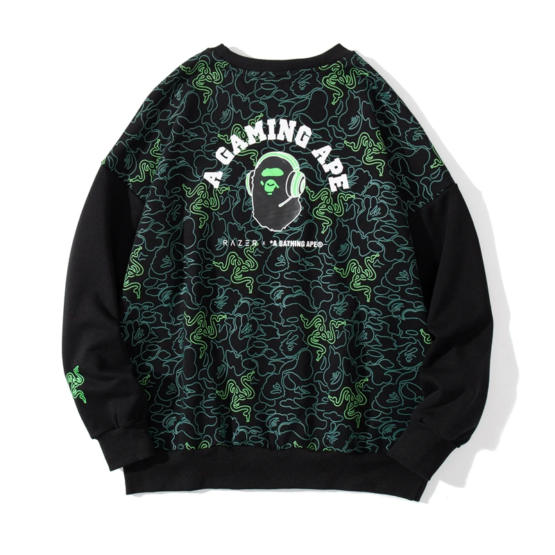 

BAPE Camouflage Round Neck Sweatshirt Black M-XXL