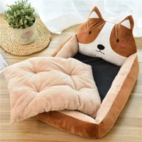 cute cartoon kennel removable washable dog bed dog pad pet sofa cushion cat warm bed teddy house dogs accessories pet supplies