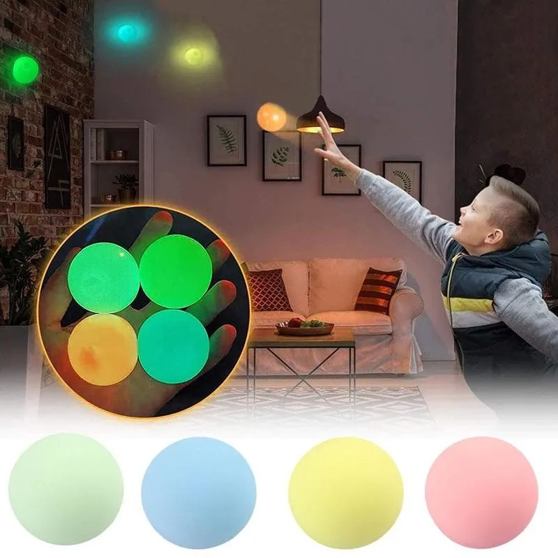 

6cm Tpr Decompression Pinch Music Student Toy Luminous Vent Squeeze Tofu Flour Ball Sticky Target Ball Ceiling Light Ball