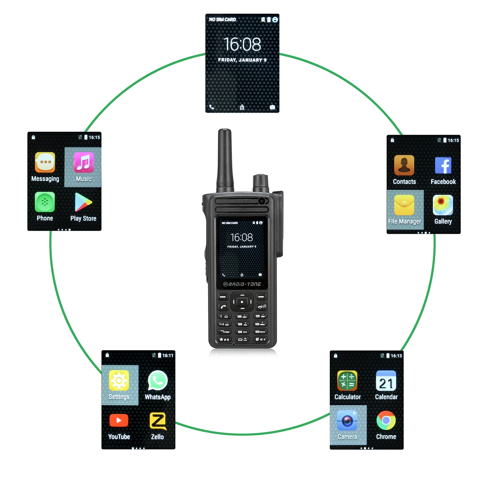 RT4 Radio-tone Android 6.0 wifi PTT Zello azetti Smartphone Interphone 4G LTE | Спорт и развлечения