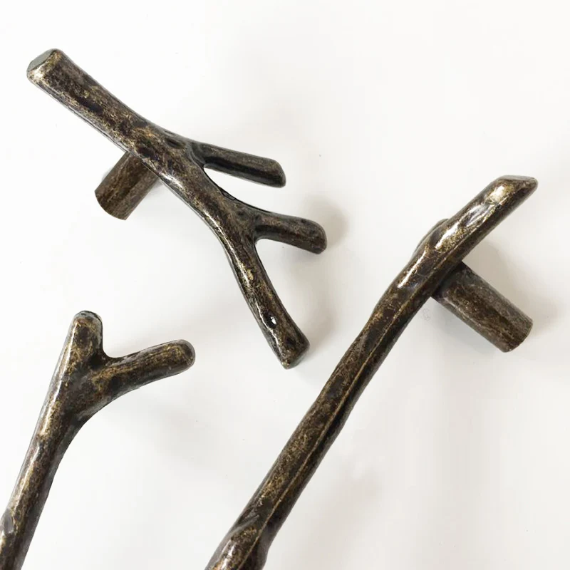 Ручка для шкафа в виде ветки дерева WV 96 мм 128 бронзовая креативная модная ручка