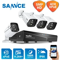 sannce 4ch poe video security system 2mp5mp outdoor weatherproof infrared night vision ip camera wireless surveillance cctv kit