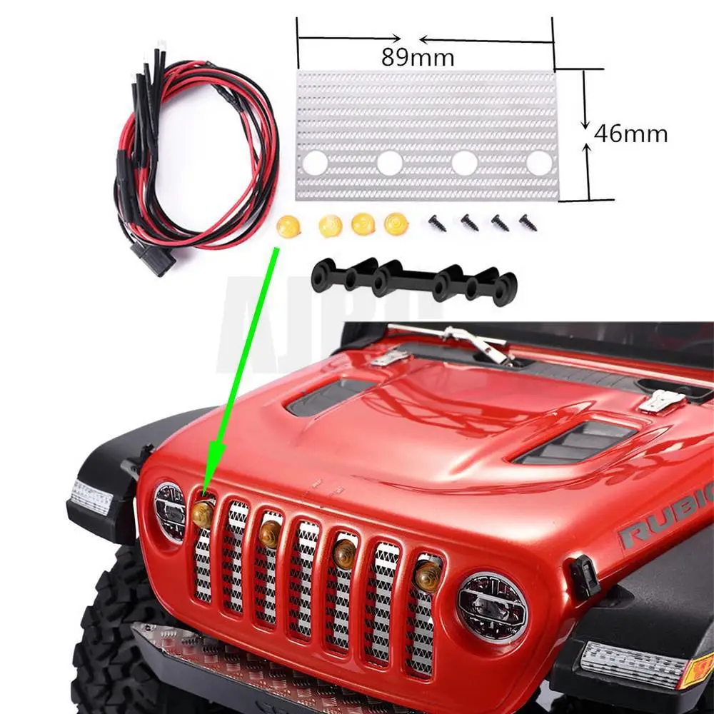 1/10 RC toy Car AXIAL SCX10 III Wrangler Central Grid Light Modified Central Grid Decoration Smog Daytime Running Light