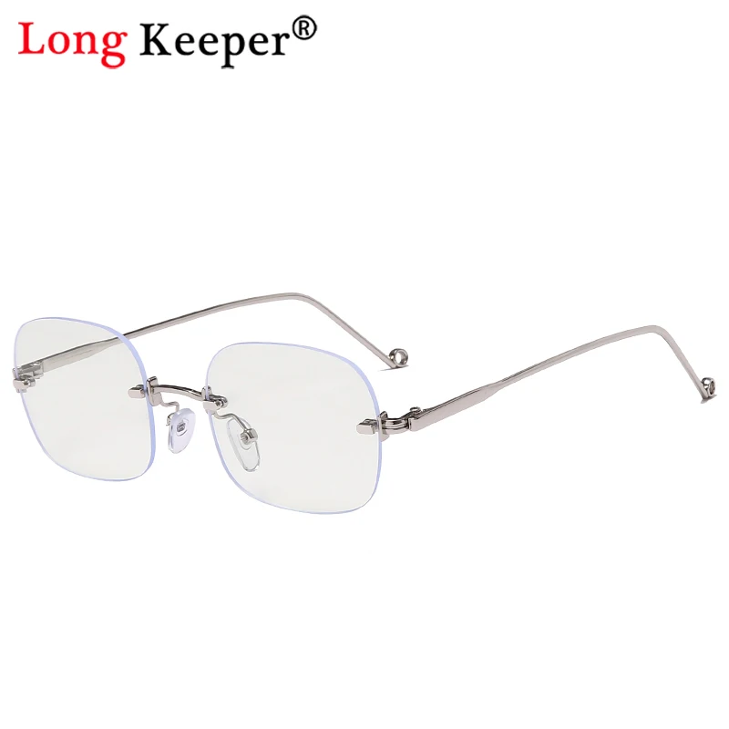 

Men Women's Blue Light Blocking Glasses Frame Vintage Rimless Computer Reading Frames Anti blue light Optical Spectacle Eyeglass