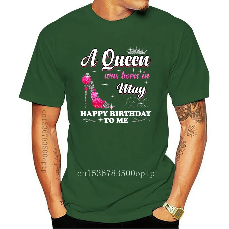 

New Create Tshirt Man Comic A Queen Was Born In October Happy Birthday To Me T-Shirts O-Neck Homme 2021 Oversize S-5xl
