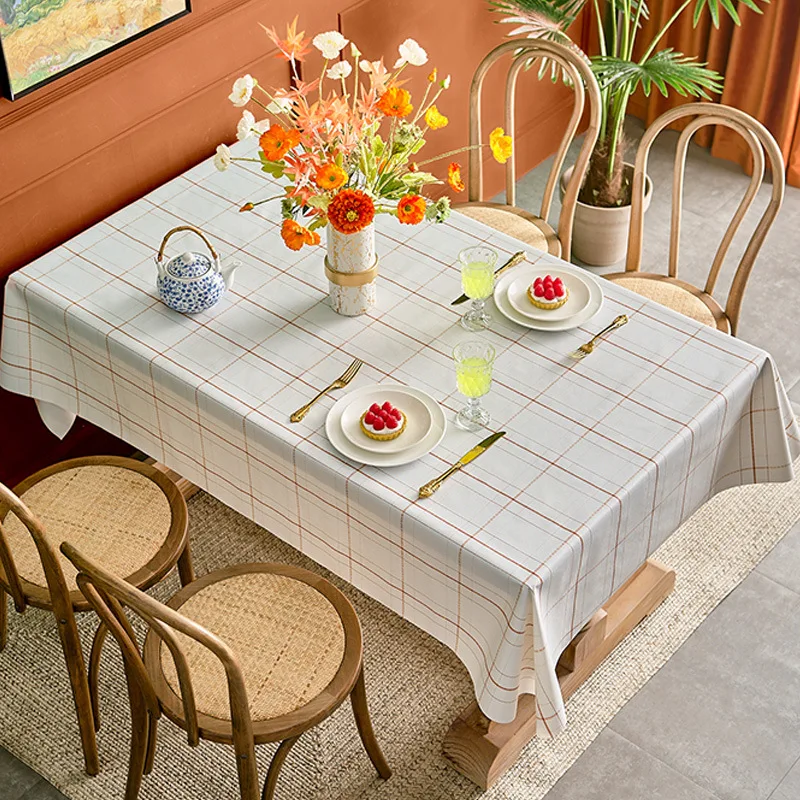 

Table Cloth PVC Waterproof Oilproof Dining Tablecloth Kitchen Decorative Rectangular Coffee Cuisine Birthday Party Table Cover