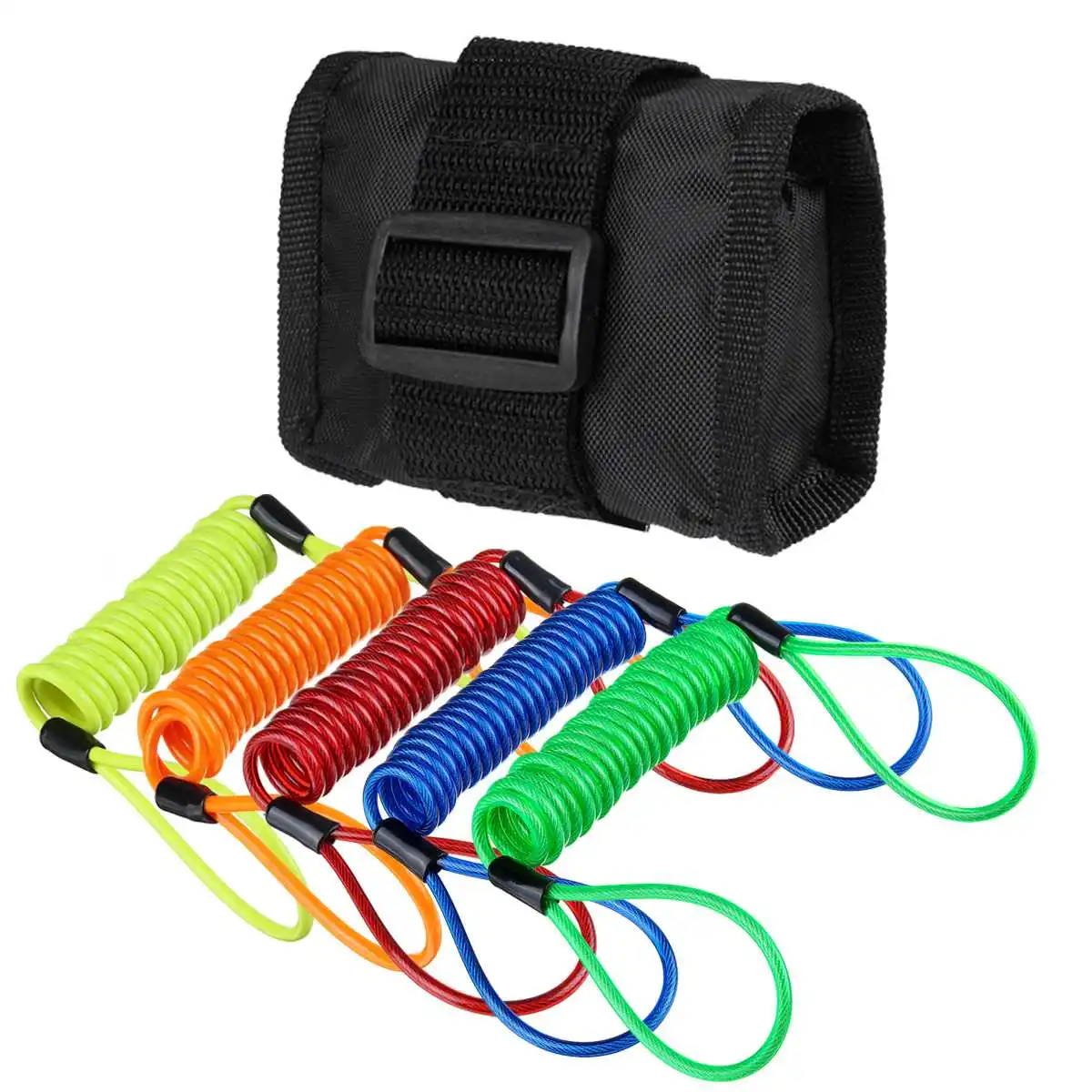 

150cm Reminder Cable + Alarm Lock Bag For Motorcycle Motorbike Anti Thief Motorbike Wheel Alarm Disc Lock