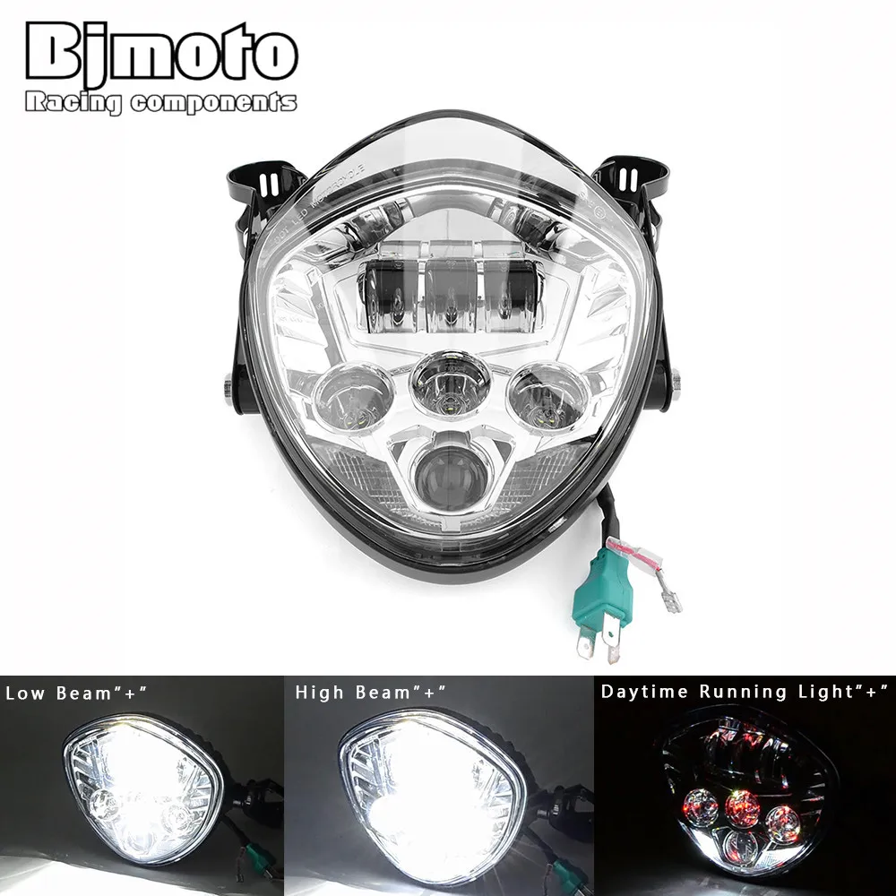

BJMOTO 12V Universal Motorcycle Headlight Motorbike HI/LO HeadLamp Spotlight Motor Front Lights For Harley Chopper Bobber