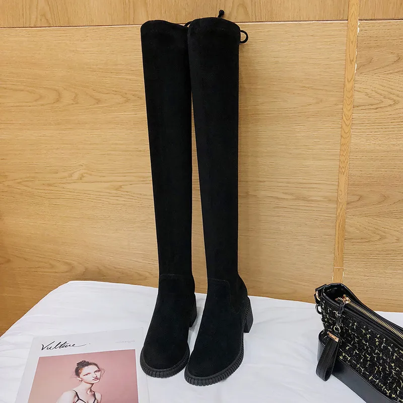 ZJVI/2019 Женские Сапоги выше колена из натуральной коровьей кожи сезон зима-осень