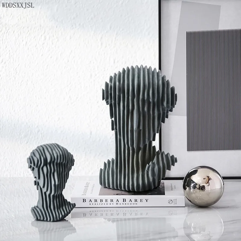 

WDDSXXJSL Скандинавская Гостиная абстрактная серая огранка в форме головы человека орнамент из смолы офисные креативные настольные украшения для гостиной