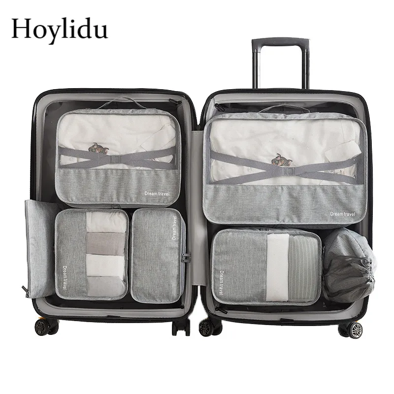 7 шт./компл. аксессуары для путешествий упаковочные органайзеры унисекс