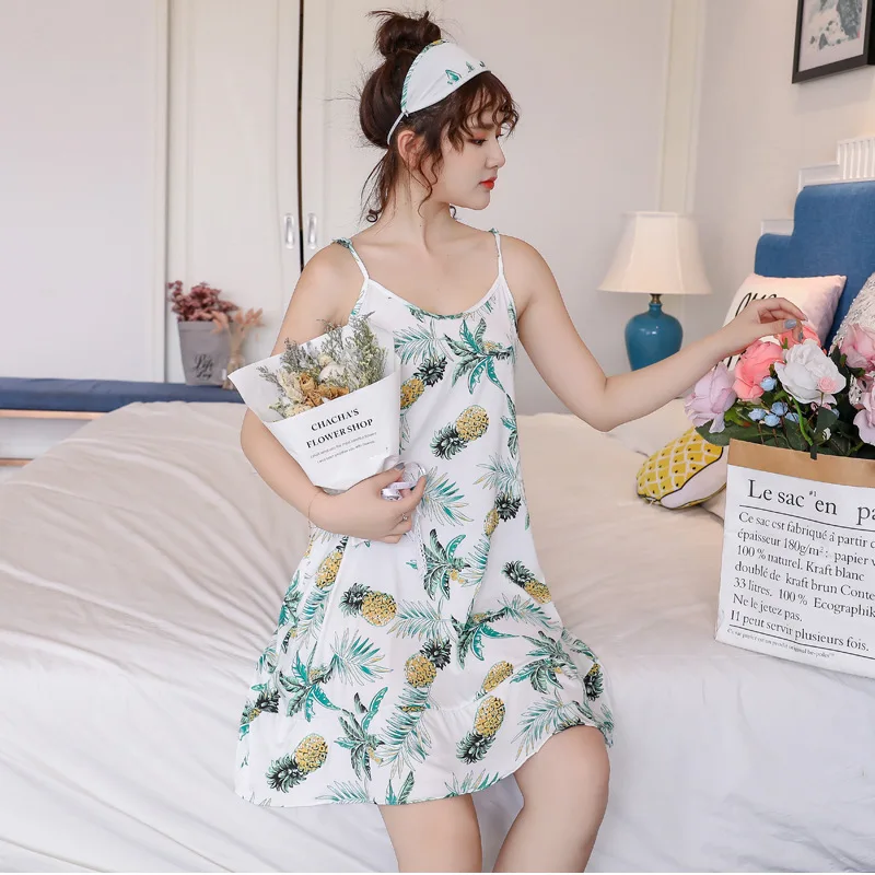 

Women's Homewear Spring and Summer Ladies Suspender Nightdress Cute Girl Shoulder Strap Short Skirt Women Sleepwear Sleep Tops