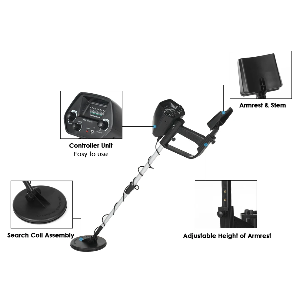 Metal Detector MD4030 Pinpointer Underground Gold Treasure Hunter Finder Tracker Seeker Electronic Measuring Instrument | Инструменты