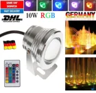 Подводный светодиодный светильник для фонтана, 16 цветов, 10 Вт, 12 В постоянного тока, RGB, 1000 люмен, водонепроницаесветильник светодиодсветодиодный лампа для бассейна, пруда, резервуара для аквариума IP65 подводный