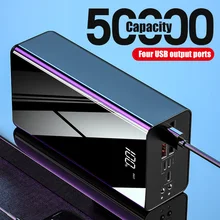 2021 New 50000mah Power Bank Typec 4 Usb Fast Charging Powerbank 18650 Portable External Battery Charger for Iphone 12 Xiaomi 11