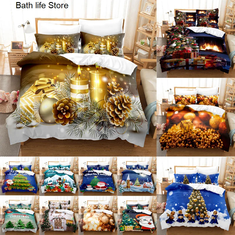 Рождественский Комплект постельного белья пододеяльник одеяло подушка чехол