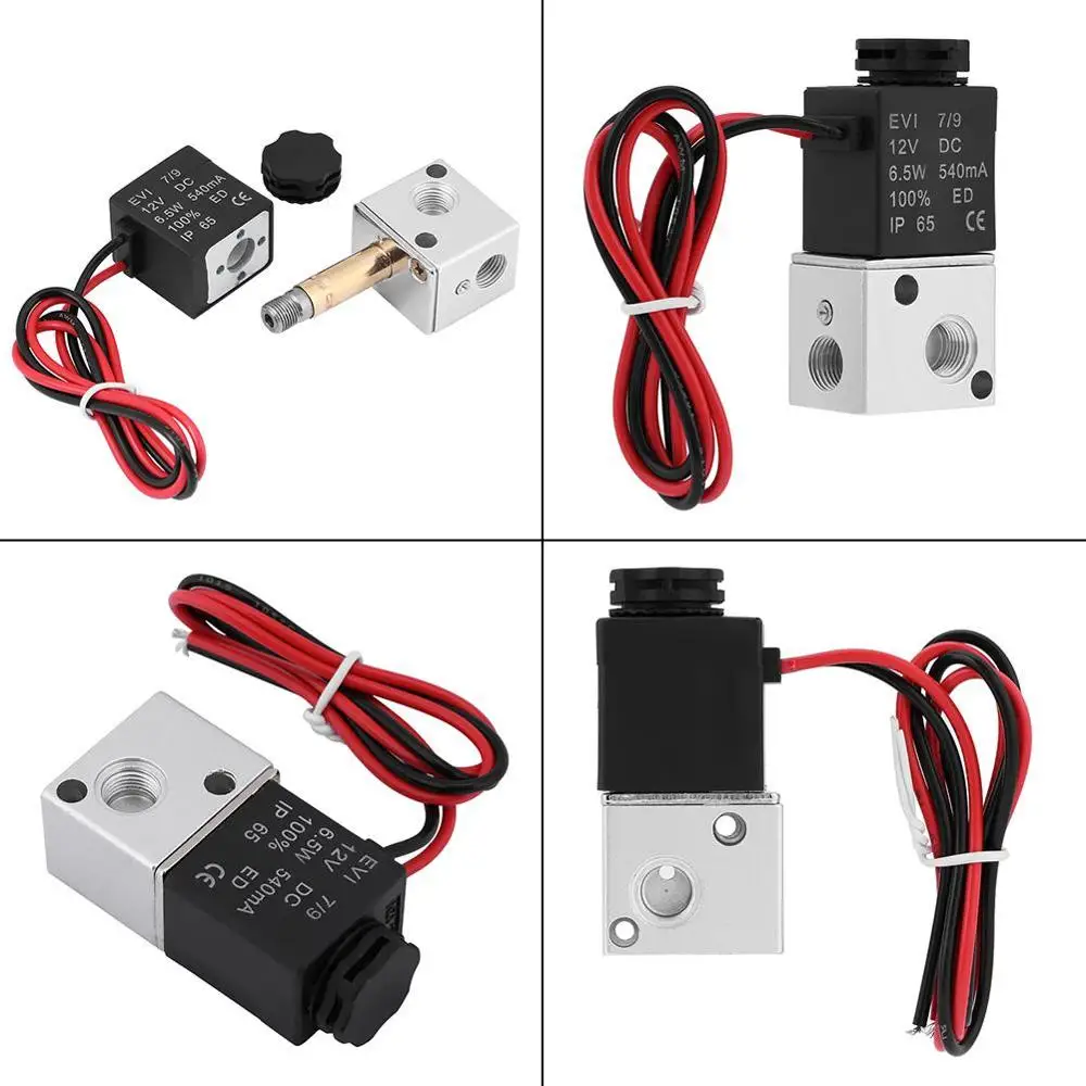 1 шт. 3V1-06 NC Электромагнитный клапан DC 12 V/24 V 3 Way 2 Позиция 1/8 дюйма BSP нормально закрытый Пневматического клапана Электрический электромагнитный шаровой клапан