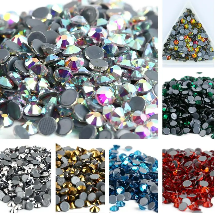 

1440pcs/bag SS6(1.9-2.1mm) 40 Colors DMC Flatback Crystals Hot Fix Rhinestones, Glass Strass Sewing & Fabric Garment Rhinestone