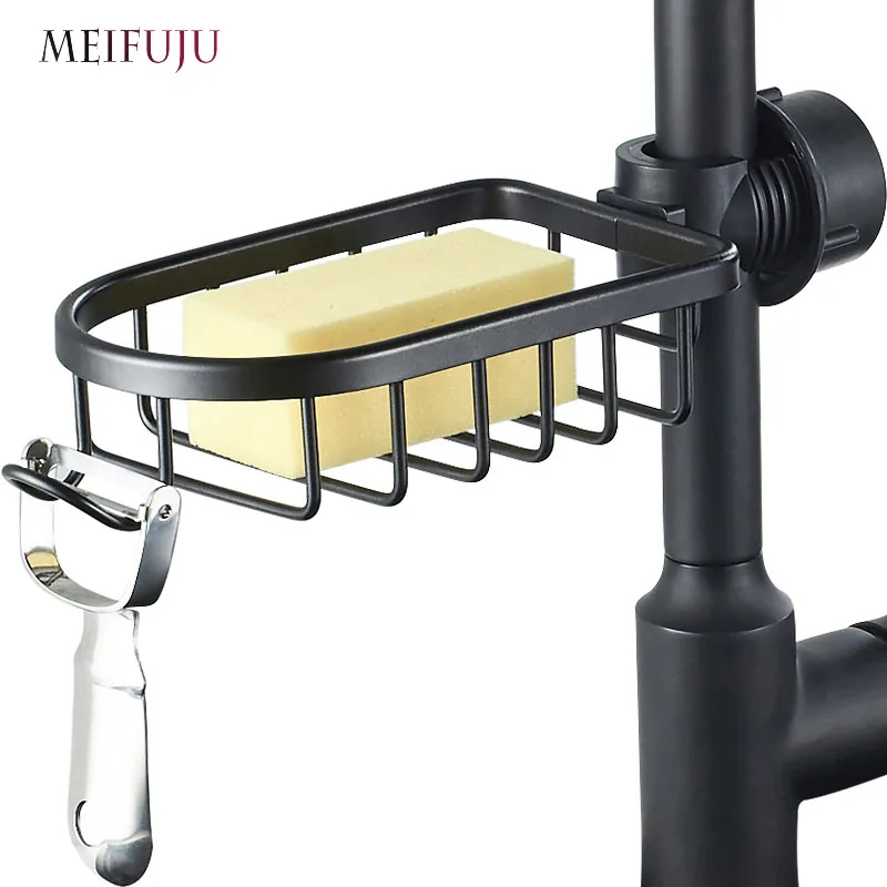 Черная полка для ванной комнаты угловая хранения душа органайзер регулируемая