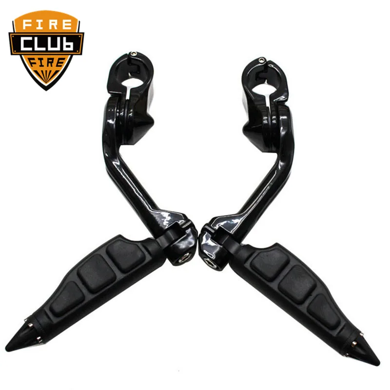 

Motorcycle Long Angled Foot Pegs Footrest Mount 1-1/4" 32mm For Harley Dyna Fat Bob Softail Sportster XL 1200 883