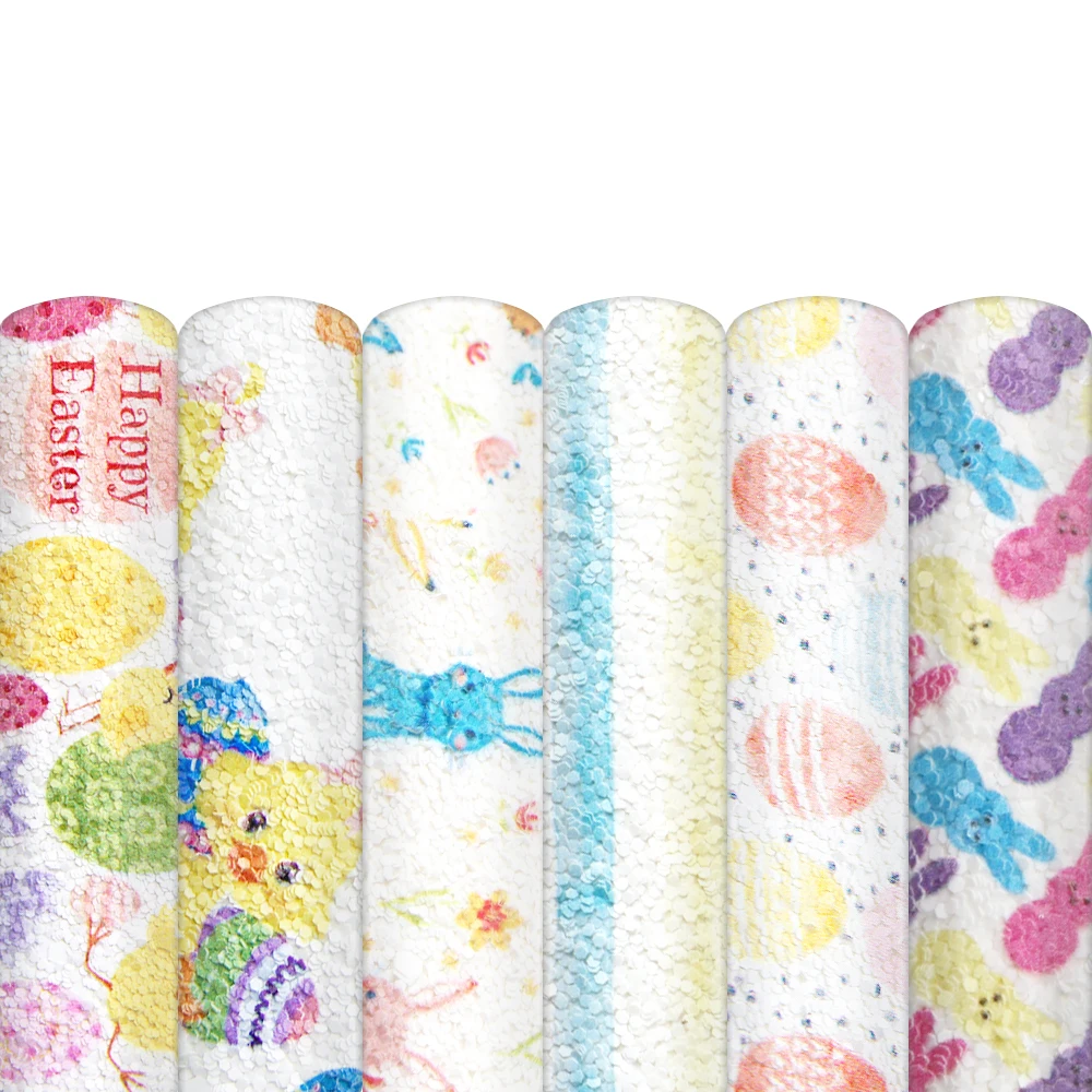 Пасхальные печатные объемные Искусственные кожаные тканевые листы 20*33 см DIY