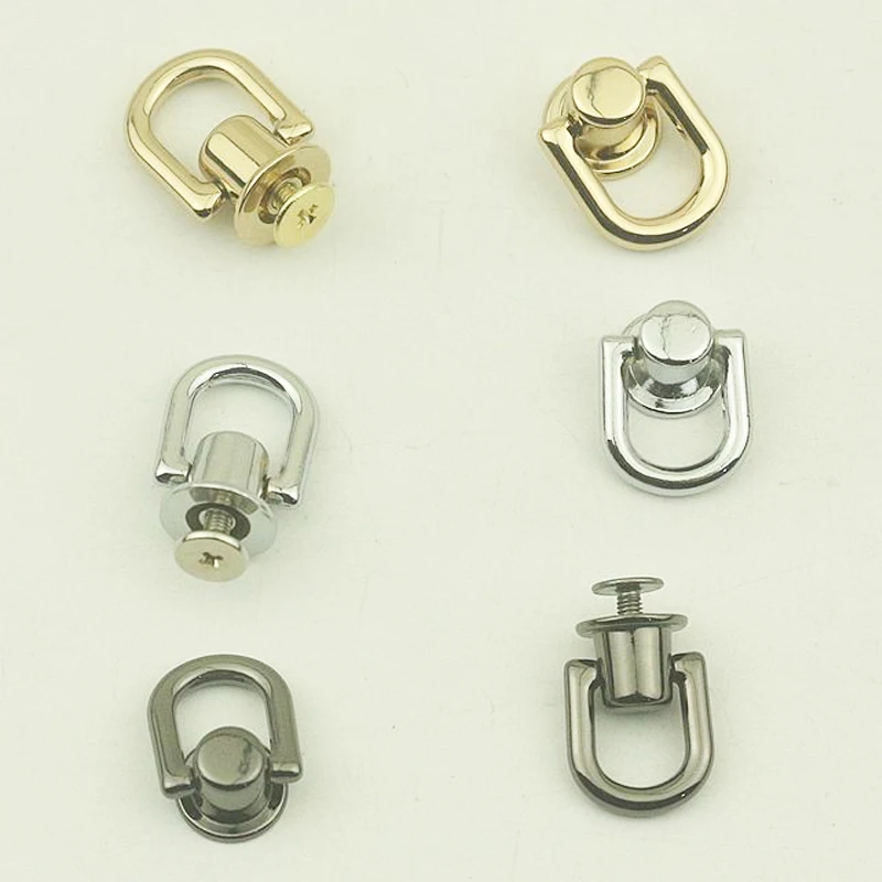 4 шт. металлическое кольцо в виде буквы D с круглым носком шпильки Screwback крафт