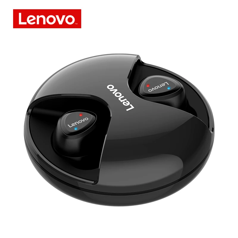 Black Lenovo гарнитура истинные беспроводные наушники R1 Bluetooth 5,0 спортивные наушники HIFI качество звука стерео IPX5 Водонепроницаемый сенсорный контроль - Цвет: Black