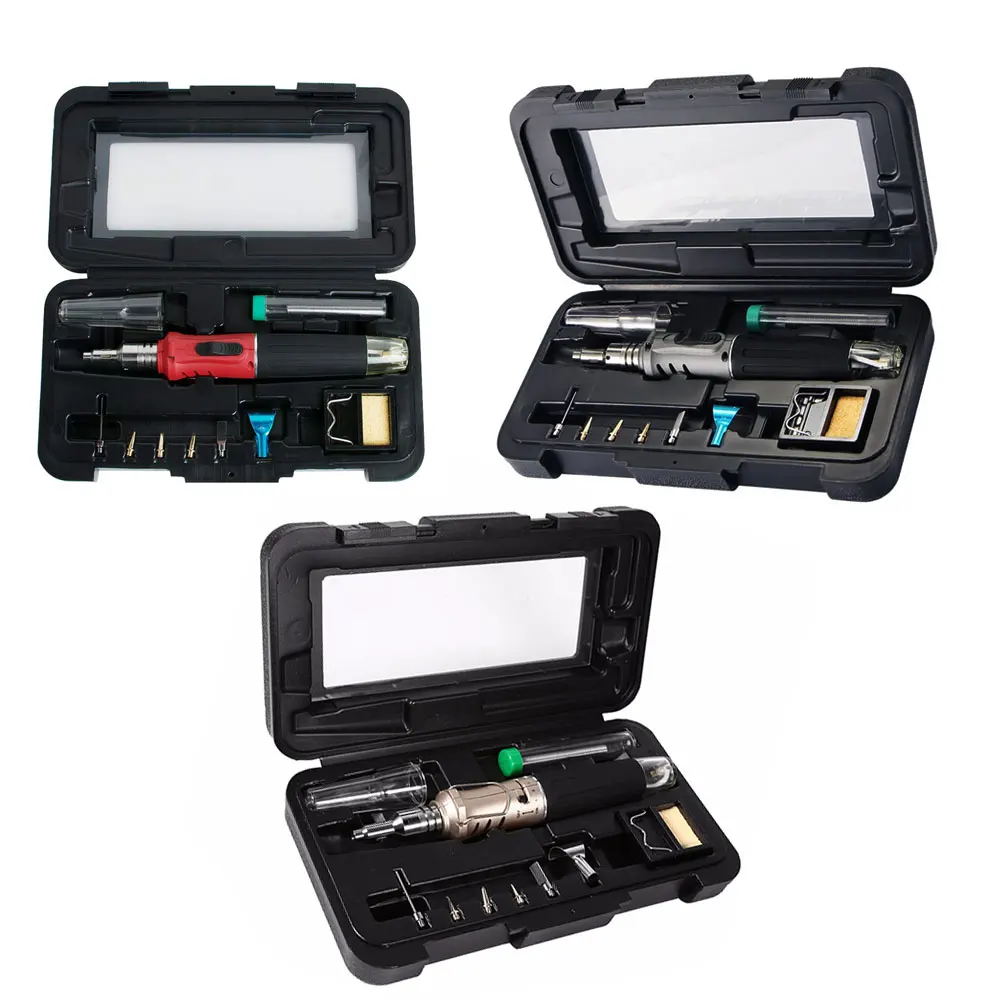 

Soldering Iron Kit 10 In 1 Self-Ignition Wireless Gas Soldering Iron Welding Torch Kit Tool Ignition Gas Burner Blow Torch