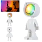 Проекция заката, светодиодный робот-светильник, вращение на 360 градусов, USB, радуга, напольный проекционный светильник для украшения дома, гостиной