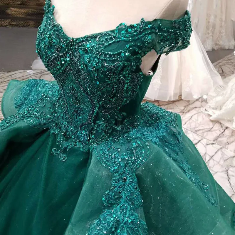 LSS006 vestidos de festa longo изумрудное вечернее платье длинные кружевные цветы зашнуровать