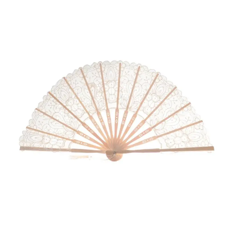 Кружевной декоративный складной веер и маленький кружевной зонт в китайском